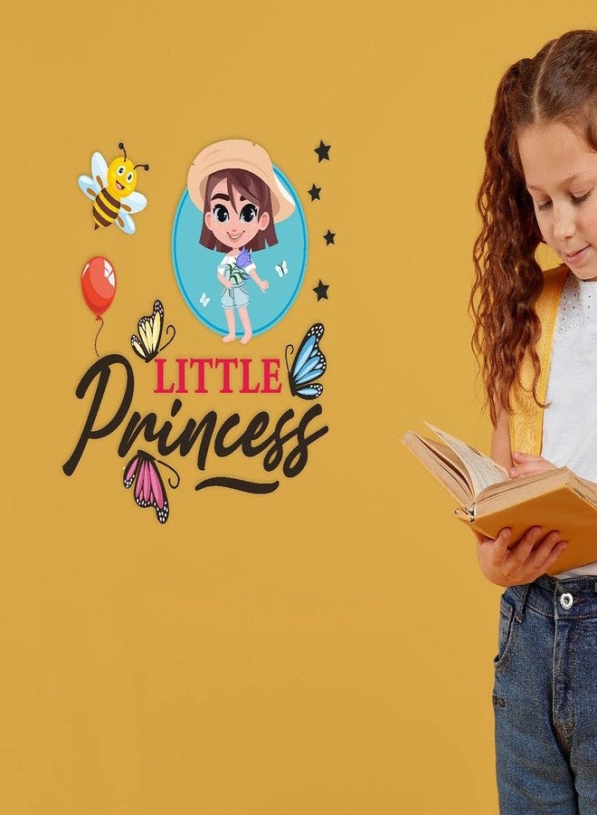 CVANU Cute and Beautiful Cartoon Little Priences Girl Wall Decal Self-Adhesive,Eco-Friendly PVC Vinly Waterproof for Kids Classroom,Bedroom Decoration (90CM X 90CM)_ Multicolor - Image 5