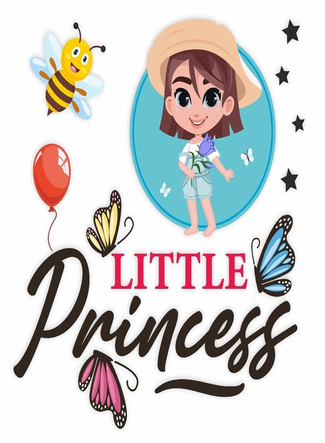 CVANU Cute and Beautiful Cartoon Little Priences Girl Wall Decal Self-Adhesive,Eco-Friendly PVC Vinly Waterproof for Kids Classroom,Bedroom Decoration (90CM X 90CM)_ Multicolor - Image 4