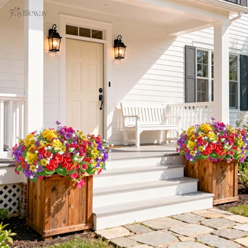 Faylifeway 16 Bundles Artificial Flowers for Outdoors, UV Resistant Silk Faux Flowers for Outside Planters,Garden,Porch,Yard,Home Decor(Mixed Color) - Image 4
