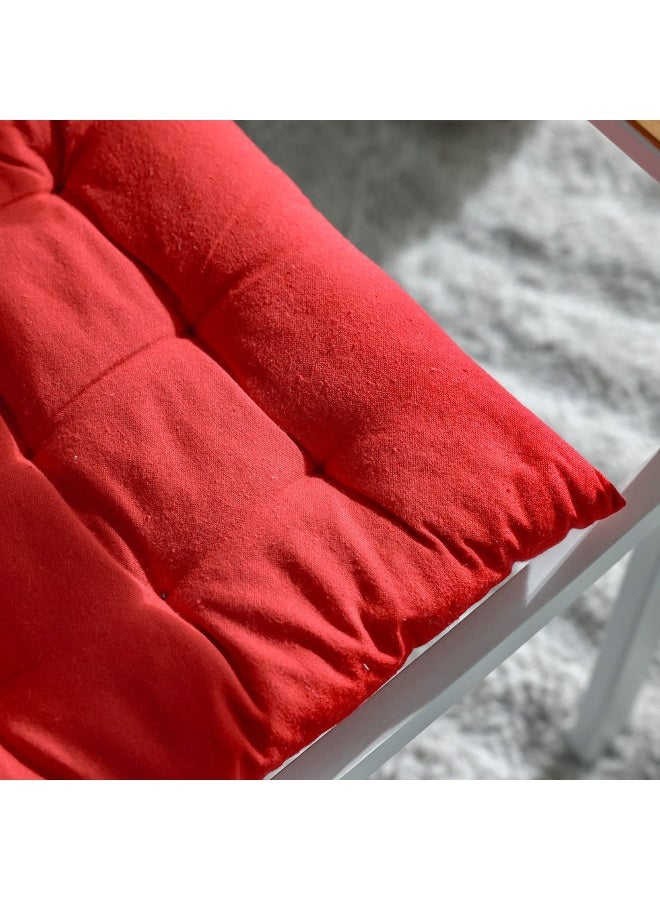 DANUBE HOME وسادة كرسي صلبة SS25-Aura 40x40 سم حمراء - وسادة قطنية/بوليستر مريحة للكراسي الداخلية - إكسسوار أنيق لديكور المنزل - Image 2