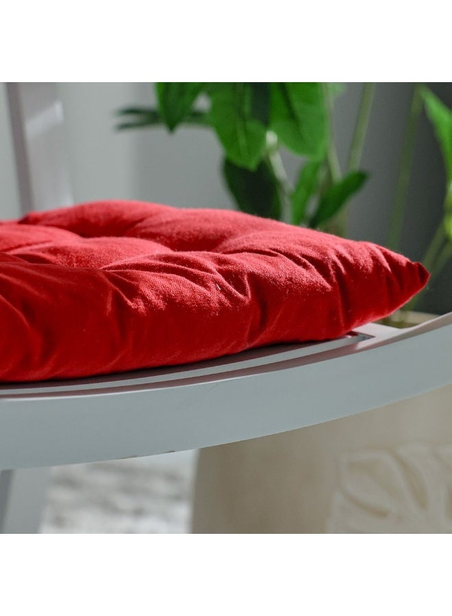 DANUBE HOME وسادة كرسي صلبة SS25-Aura 40x40 سم حمراء - وسادة قطنية/بوليستر مريحة للكراسي الداخلية - إكسسوار أنيق لديكور المنزل - Image 3