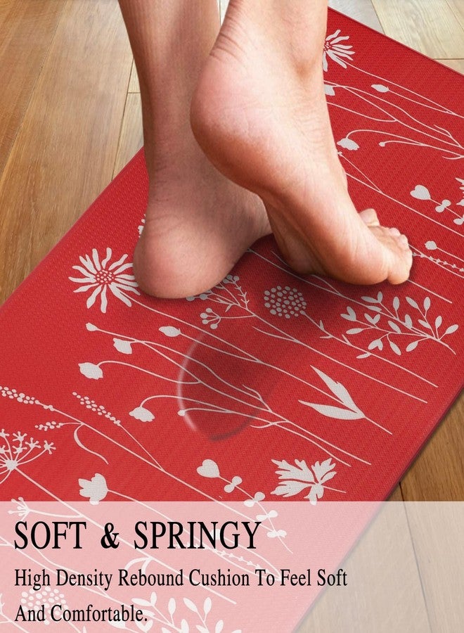 Rempry Kitchen Rug Anti Fatigue, Non Skid Cushioned Comfort Standing Kitchen Mat Waterproof and Oil Proof Floor Runner Mat, Easy to Clean, 17"x59", Red - Image 3