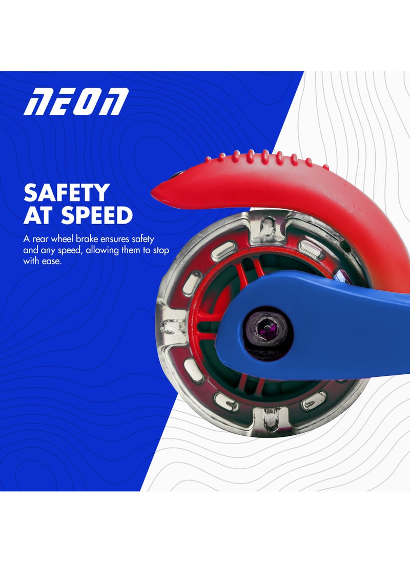 Neon Bolt is The Perfect 3 Wheels Scooter for First-time Riders, Decked Out with Lean-to-Steer Technology and Light-up Wheels (Blue)