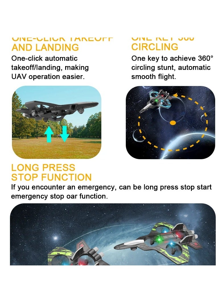 Glider Flying RC Foam Airplane, 2.4G Remote Control Helicopter Jet Plane Toy with LED Lights, Durable EPP Stunt Fighter Aircraft for Kids, Outdoor RC Hobby Plane for Beginners & Gift Toys - Image 3