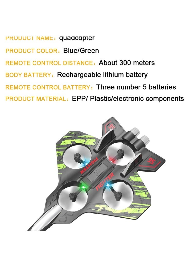 Glider Flying RC Foam Airplane, 2.4G Remote Control Helicopter Jet Plane Toy with LED Lights, Durable EPP Stunt Fighter Aircraft for Kids, Outdoor RC Hobby Plane for Beginners & Gift Toys - Image 5