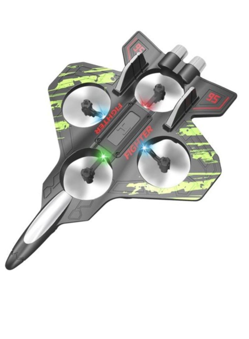 Glider Flying RC Foam Airplane, 2.4G Remote Control Helicopter Jet Plane Toy with LED Lights, Durable EPP Stunt Fighter Aircraft for Kids, Outdoor RC Hobby Plane for Beginners & Gift Toys - Image 1