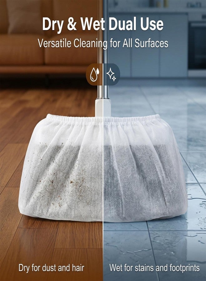 RAINFLOW Disposable Broom Cover Dust Wipes - 100PC Non-Woven Floor Cleaning Covers with Double Elastic Fit for Pet Hair Removal Broom, Sweep Mop, Household Cleaning Tools - Image 3