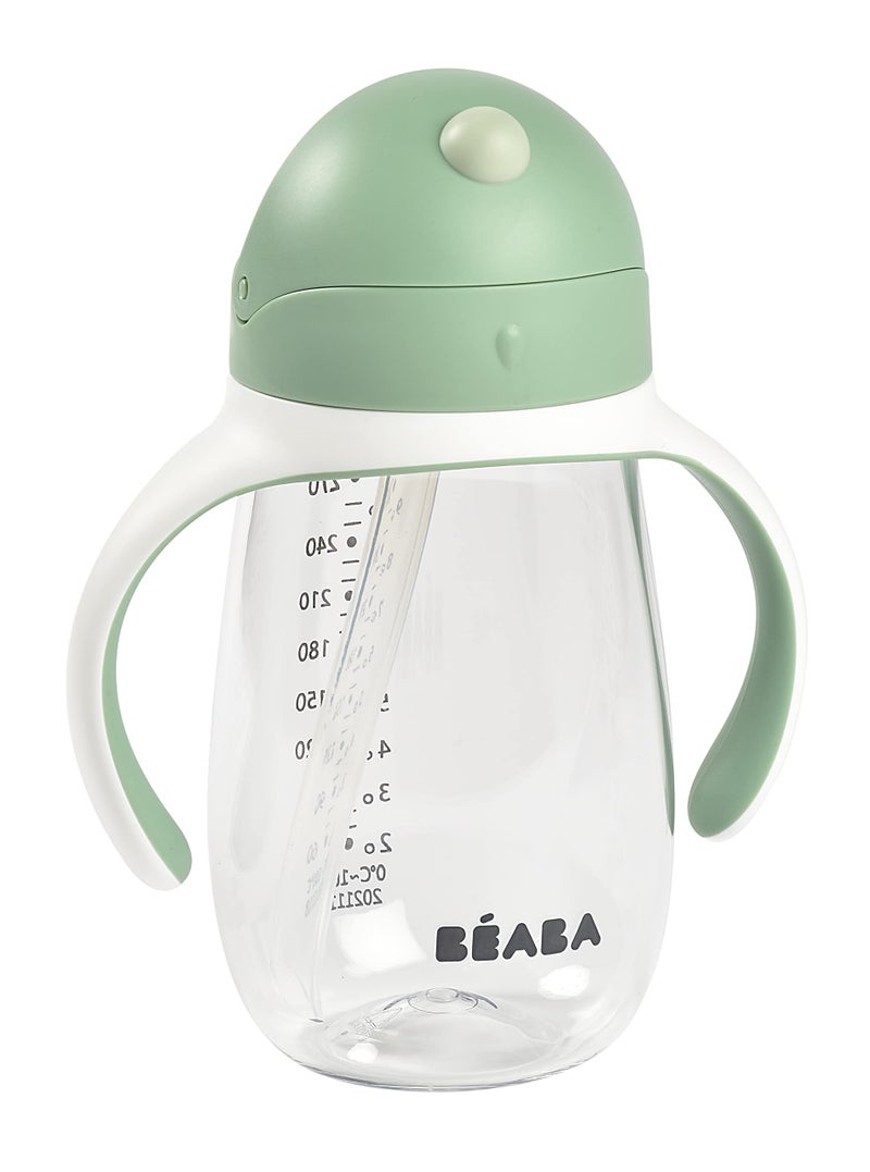 BEABA Straw Sippy Cup, Toddler Baby Straw Cup with Removable Handles, Leak and Spill Proof, BPA Phthalate Free, 8+ months, 10 oz, (Sage) - Image 2