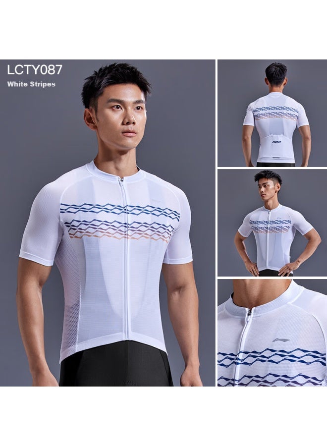 Li-Ning قميص دراجة قصير الأكمام للرجال، قميص تنفس سريع الجفاف للدراجات الهوائية في الصيف، قميص دراجة جبلي على الطريق - Image 5