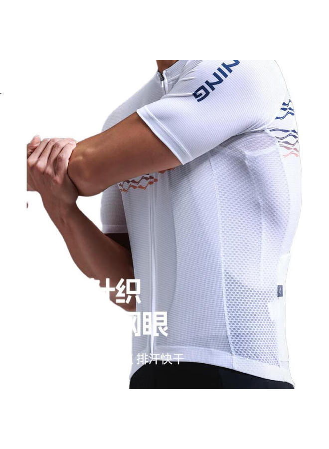 Li-Ning قميص دراجة قصير الأكمام للرجال، قميص تنفس سريع الجفاف للدراجات الهوائية في الصيف، قميص دراجة جبلي على الطريق - Image 2