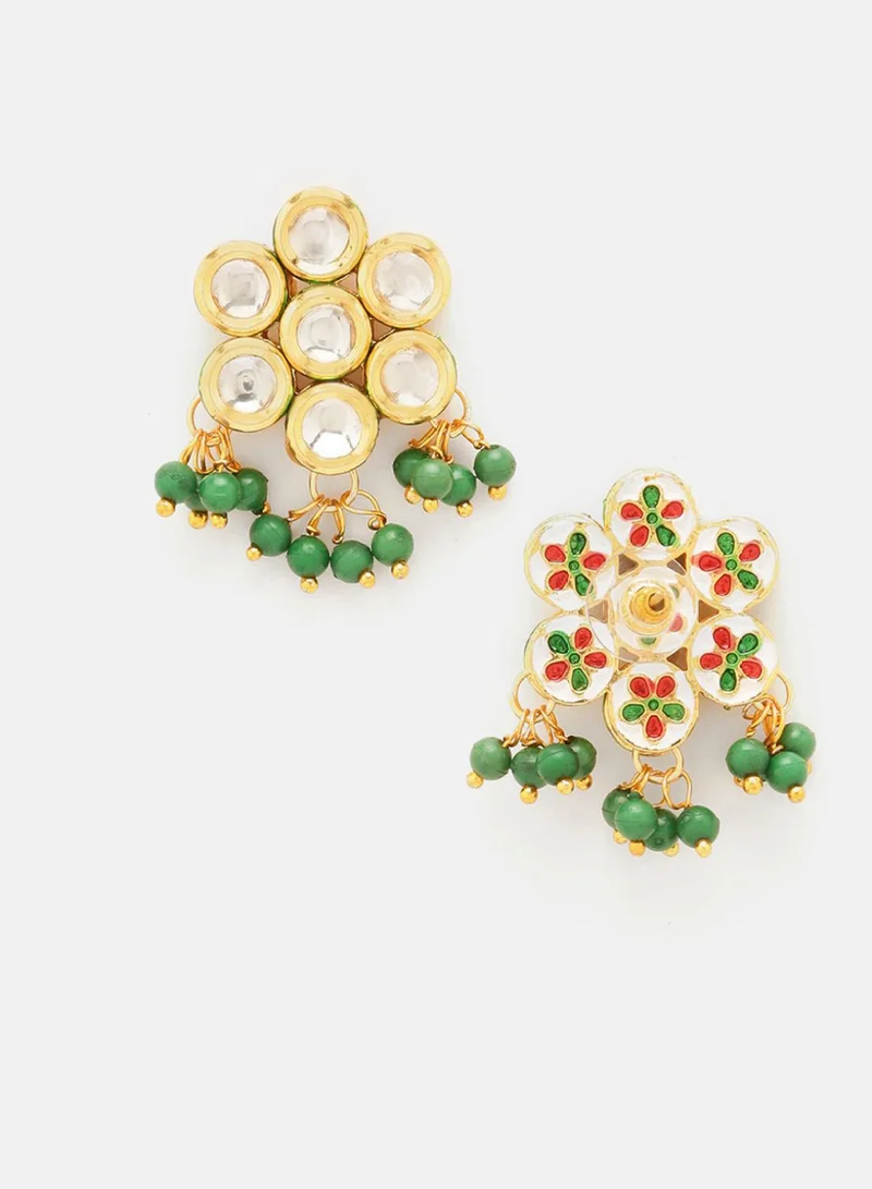 Priyaasi Contemporary Stone Studded Drop Earrings