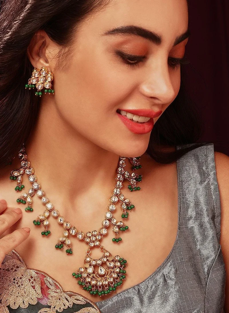 Priyaasi Contemporary Stone Studded Drop Earrings