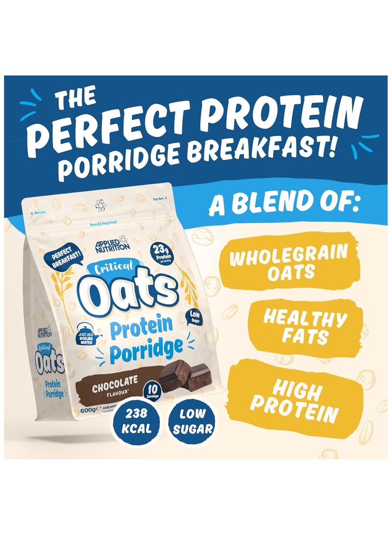 Applied Nutrition Critical Oats Advanced Protein Porridge Whey Protein Powder Blend with Wholegrain Oats Chocolate Flavour 600 g  - Image 2