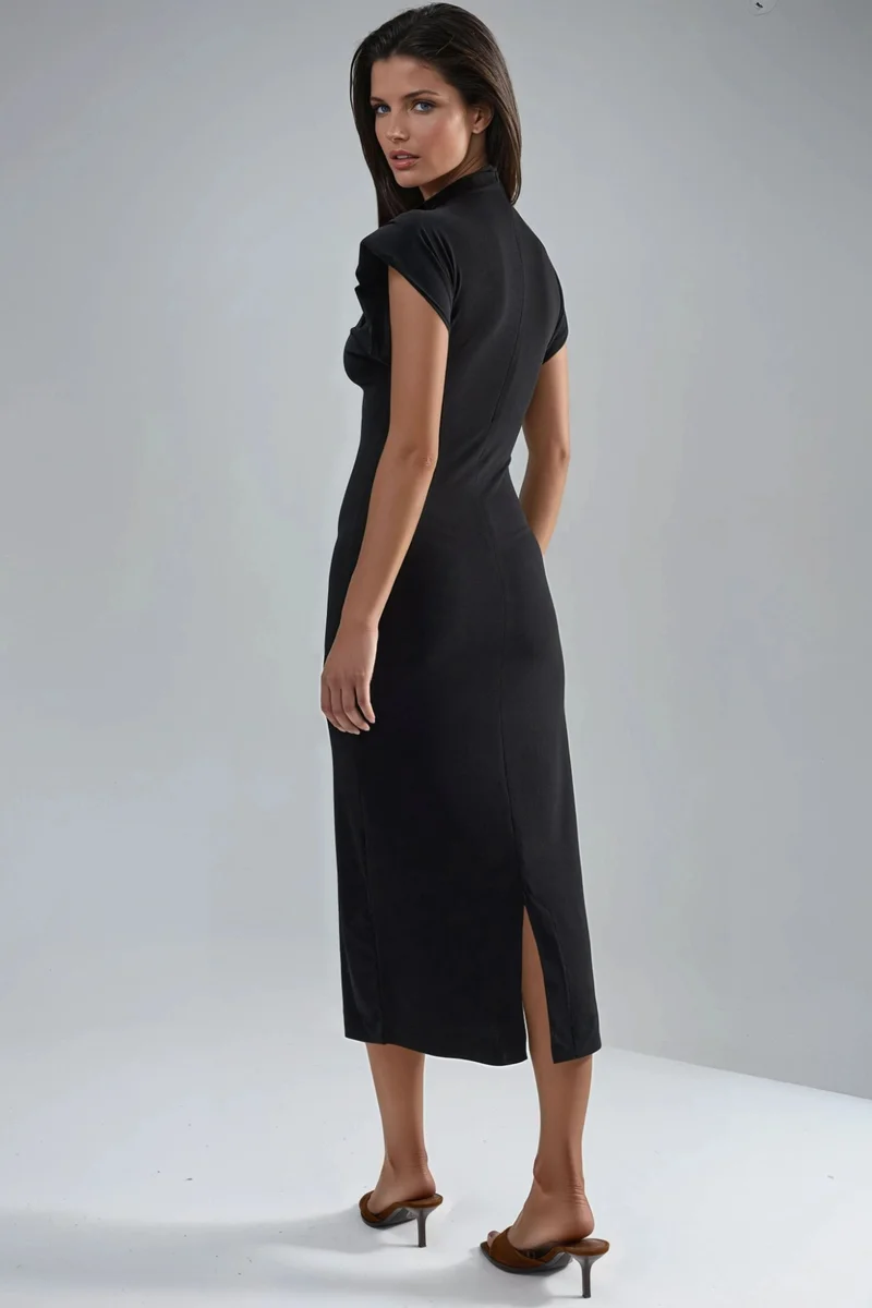 Busem BUSEM Padded Slit Detailed Midi Dress