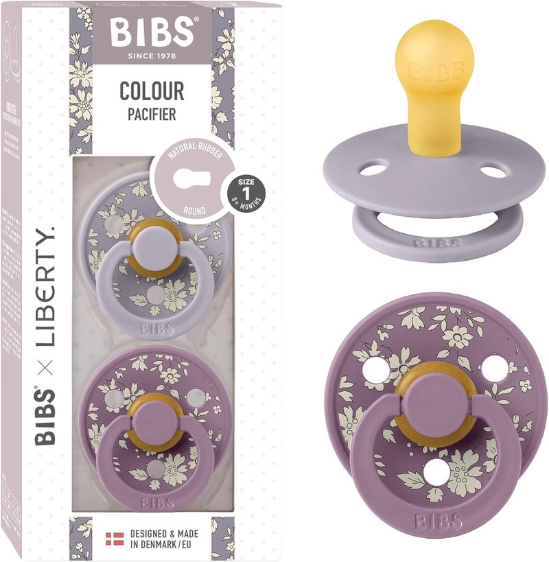 BIBS x Liberty 2 Pack Colour Pacifier - Fossil Grey Mix - Image 1