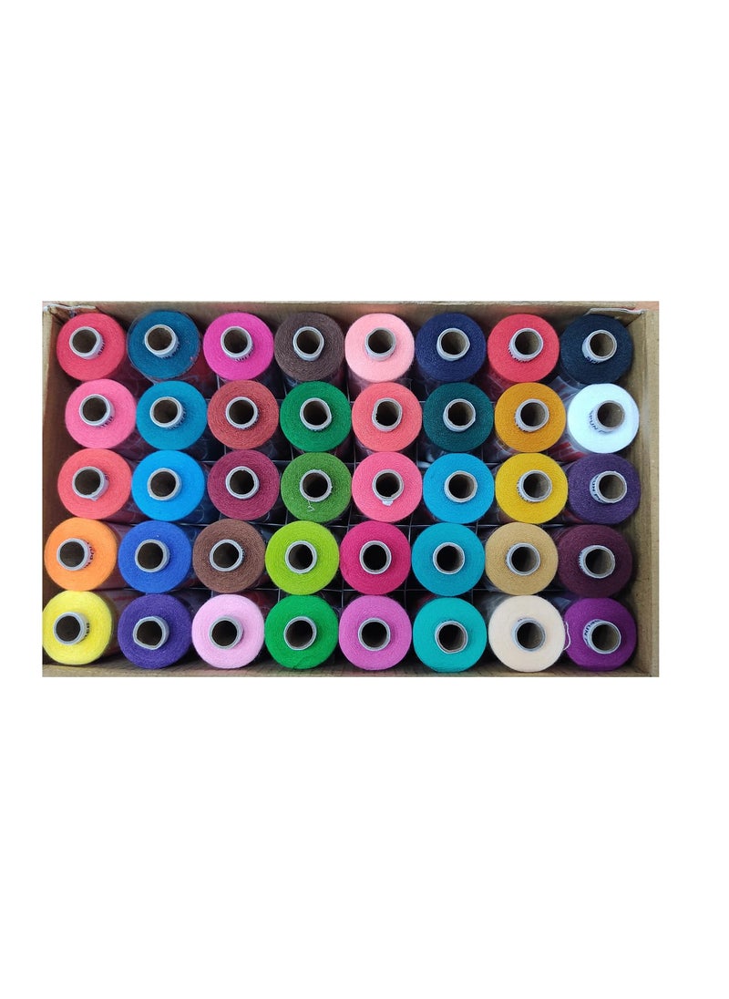 Torex TOREX� 2 PLY 800 Meter Sewing Thread Pack of 40 Spools Multi Color Polyester Sewing Threads Stitching Thread (40 Dark & Light Basic Fast Colour Thread Set VIP)  - Image 1