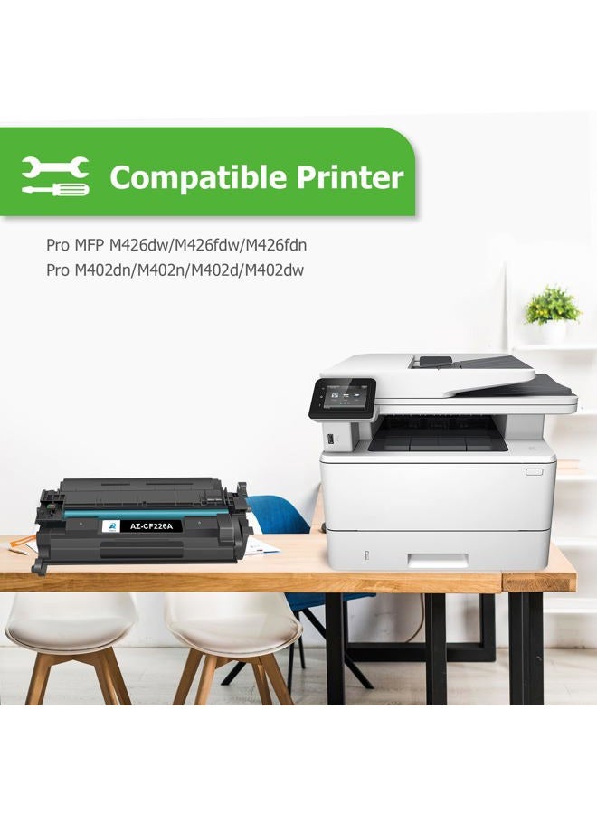 Aztech 26A CF226A Toner Cartridge 2 Pack Compatible Replacement for HP LaserJet 26A CF226A 26X CF226X Pro M402dn M402n M402dw Pro MFP M426fdw M426fdn M426dw Series Printer Ink High Yield Black - Image 2