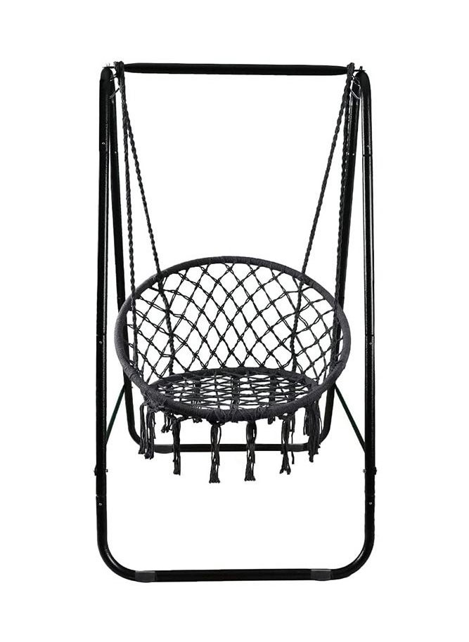 Max Strength - Strength Hammock Chair Macrame Hammock Included Heavy Duty Stand Max330Lbs (Grey) - Image 1