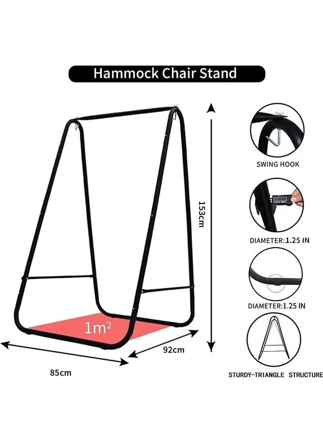 Max Strength - Strength Hammock Chair Macrame Hammock Included Heavy Duty Stand Max330Lbs (Grey) - Image 1