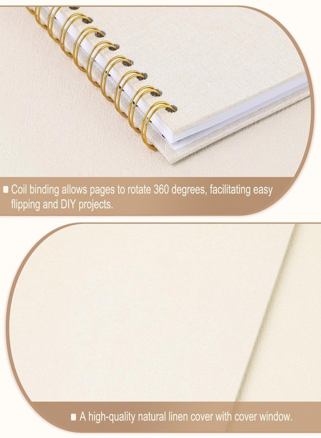 ألبوم صور قصاصات مقاس 8x8 بوصة، 20 صفحة، غلاف مقوى من ورق كرافت، غلاف من الكتان، بيج - Image 5