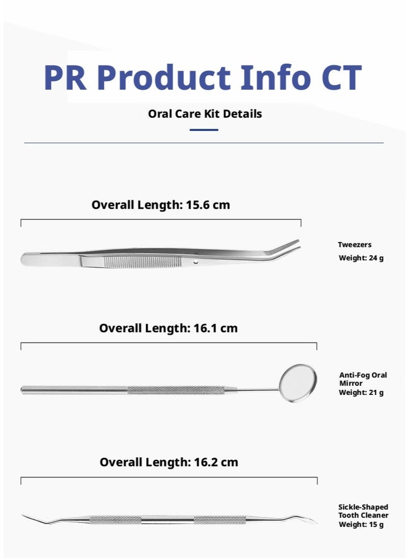 6 Piece Dental Cleaning Tool Set Stainless Steel Teeth Cleaning Kit Dental Scaler Plaque Tartar Remover with Oral Mirror and Probe for Home Oral Care Travel Use - Image 3