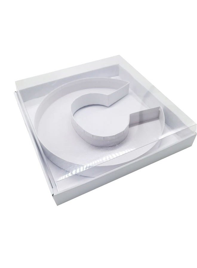 WENPACK 12.5" Cardboard Letter Shaped Mache Decorative Strawberries Fillable Sweets Candy Box with Clear Lid (White, C) - Image 5