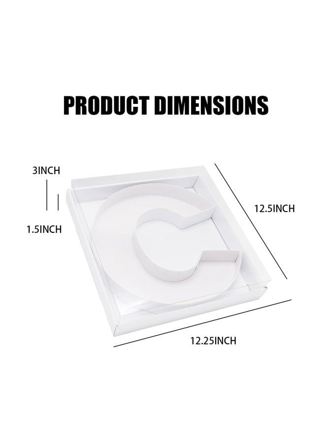 WENPACK 12.5" Cardboard Letter Shaped Mache Decorative Strawberries Fillable Sweets Candy Box with Clear Lid (White, C) - Image 3