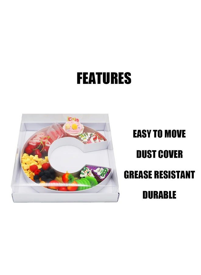 WENPACK 12.5" Cardboard Letter Shaped Mache Decorative Strawberries Fillable Sweets Candy Box with Clear Lid (White, C) - Image 2