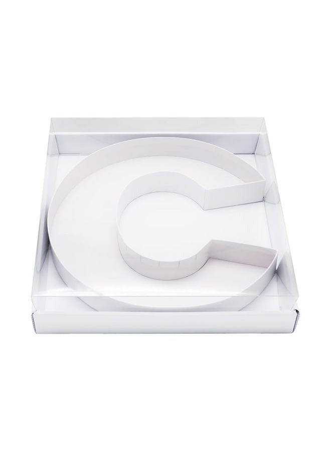 WENPACK 12.5" Cardboard Letter Shaped Mache Decorative Strawberries Fillable Sweets Candy Box with Clear Lid (White, C) - Image 1