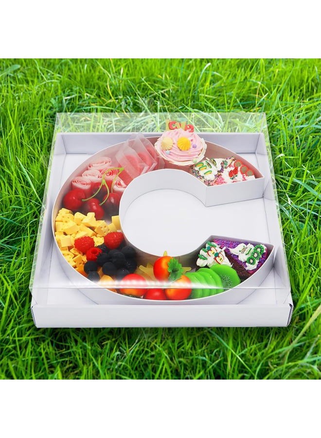 WENPACK 12.5" Cardboard Letter Shaped Mache Decorative Strawberries Fillable Sweets Candy Box with Clear Lid (White, C) - Image 4