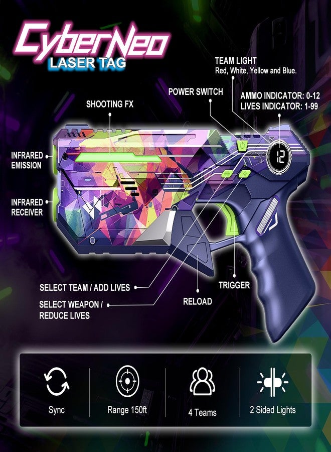 Winyea Tag Laser Tag Guns Set of 4 with Vests - Gifts for Teenage Boys Girls Ages 8-12, Birthday Party Toys for Kids Adults,Outdoor Family Fun Toys, Gift for 8 9 10 11 12 Year Old Boy - Image 2
