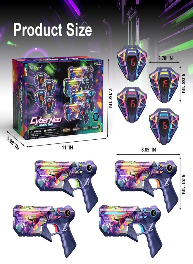 Winyea Tag Laser Tag Guns Set of 4 with Vests - Gifts for Teenage Boys Girls Ages 8-12, Birthday Party Toys for Kids Adults,Outdoor Family Fun Toys, Gift for 8 9 10 11 12 Year Old Boy - Image 5