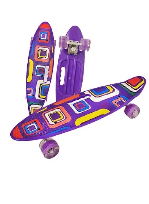 24 Inch Skateboard Fibre Skating Board (Purple)