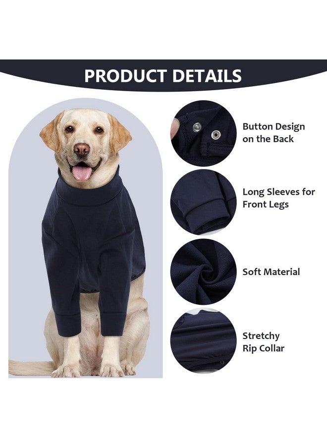 IDOMIK Dog Recovery Sleeve, Dog Surgery Recovery Suit Front Legs, Comfy Joint Leg Sleeves After Surgery, Elbow Braces Protector for Leg Injuries & Joint Pain, Cone Collar Alternatives,Navy,3XL - Image 3