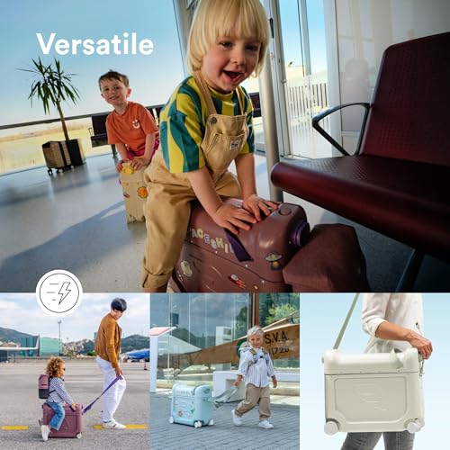 Stokke JetKids BedBox, Arctic Blue - Ride-On Suitcase for Kids 2-7 Years Old (up to 77 lbs) - Transforms Into Bed - Includes Mattress, Decorative Stickers & Adjustable Carrying Strap - Image 4