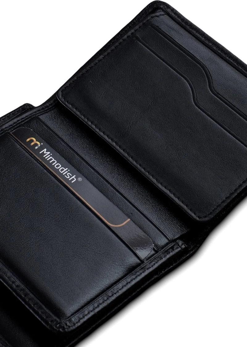 Mimodish 1109 Leather Vertical Black Luxury Men's Wallet