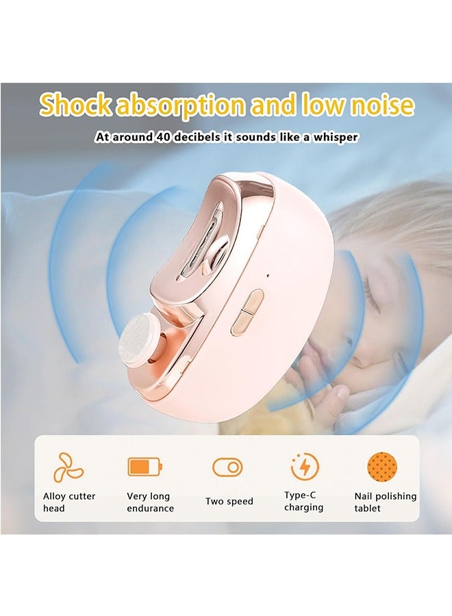 JCB CHIC Automatic Nail Clipper Electric Nail Trimmer Polisher 2 in 1 Portable Fingernail Cutter with Light 2 Speeds File Nail Clip Storage Rechargeable Safety Trimmer for Baby Kids Adults Seniors - Image 3