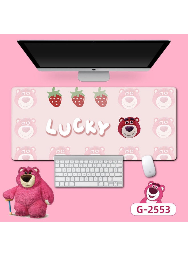 Long Strawberry Bear Mouse Mat Office Game Table Mat Prevention Mouse Hand Keyboard Mat Good Luck Rolling Table Mat-Color:400*800*3mm-Pattern:Strawberry Bear -25 - Image 1