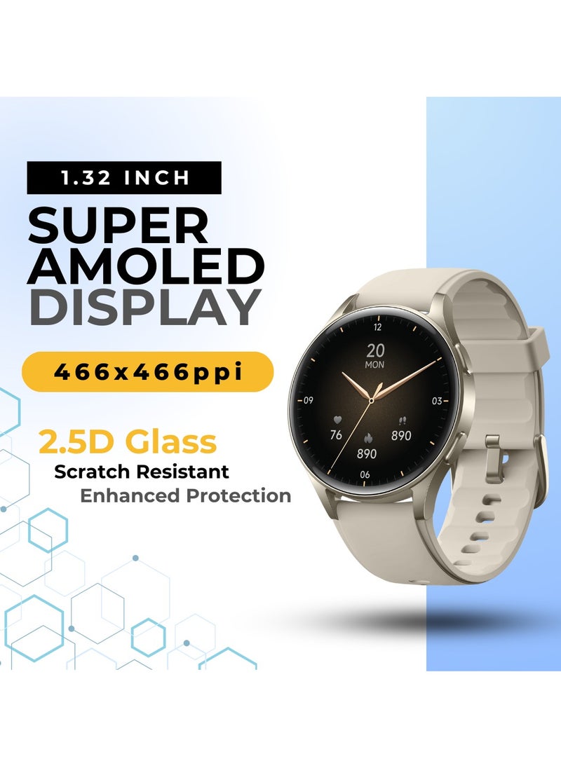 GRABIT - G-GLITZ Smartwatch AMOLED Display & Alexa features a 1.32” Super AMOLED display, Bluetooth calling, and Alexa voice assistant for hands-free use. With 110+ sport modes, heart rate monitoring, and women’s health tracking, it’s built for fitness and lifestyle. A 300mAh battery offers 35-day standby, and the IP68 aluminum alloy body ensures durability. Compatible with iPhone, Samsung, OnePlus, Xiaomi, Huawei, Google Pixel, and more. - Image 1