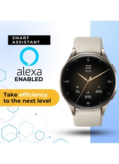 GRABIT G-GLITZ Smartwatch AMOLED Display & Alexa features a 1.32” Super AMOLED display, Bluetooth calling, and Alexa voice assistant for hands-free use. With 110+ sport modes, heart rate monitoring, and women’s health tracking, it’s built for fitness and lifestyle. A 300mAh battery offers 35-day standby, and the IP68 aluminum alloy body ensures durability. Compatible with iPhone, Samsung, OnePlus, Xiaomi, Huawei, Google Pixel, and more.  - Image 4
