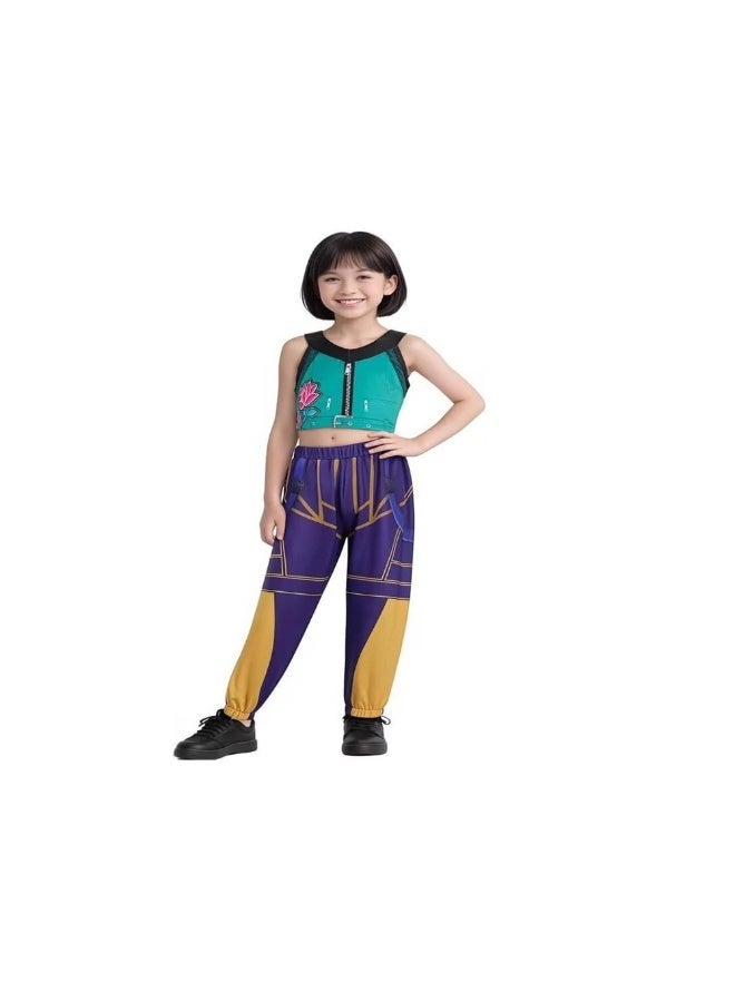 BrainGiggles Zoey Costume Kids Girls Pop Singers Halloween Costume - 2 Piece Set | K-Style Girls Performer Stage Show Clothing Outfit - (4-6 yrs) - Image 2