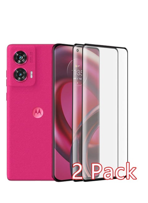2 Pack Screen Protector for Motorola Edge 50 Fusion 5G,Tempered Glass 3D Film with Camera Lens Protector, Ultra Hardness, 3D Full Coverage, Ultra Resistant, Bubble Free, Case Friendly.