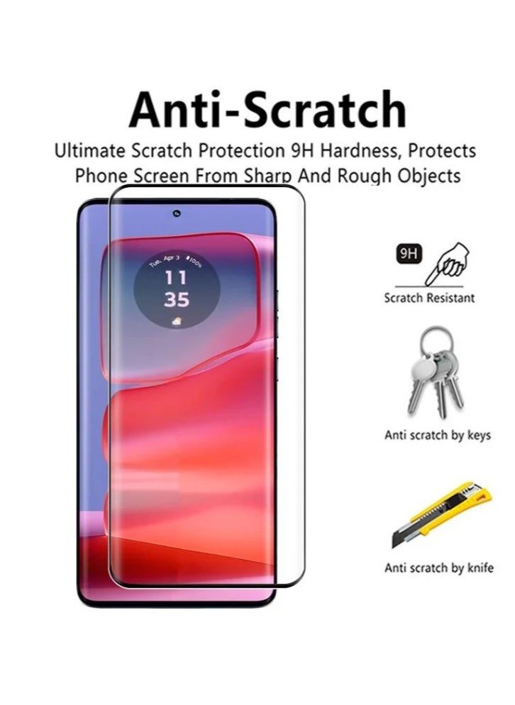 2 Pack Screen Protector for Motorola Edge 50 Fusion 5G,Tempered Glass 3D Film with Camera Lens Protector, Ultra Hardness, 3D Full Coverage, Ultra Resistant, Bubble Free, Case Friendly.
