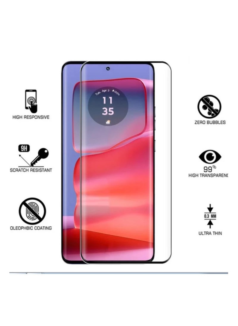 2 Pack Screen Protector for Motorola Edge 50 Fusion 5G,Tempered Glass 3D Film with Camera Lens Protector, Ultra Hardness, 3D Full Coverage, Ultra Resistant, Bubble Free, Case Friendly.
