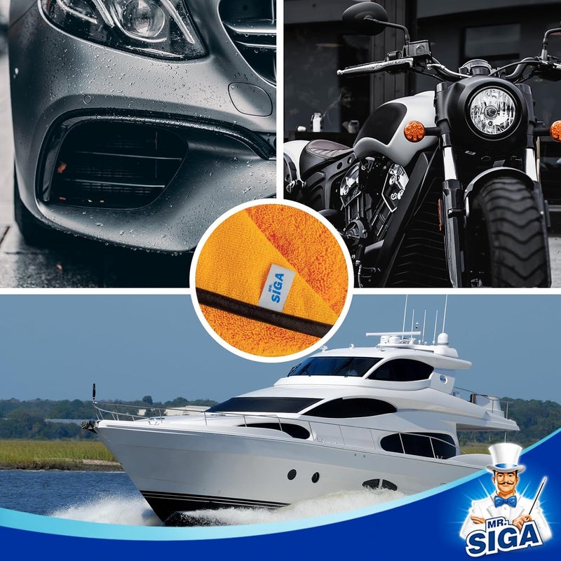 Mr Siga MR.SIGA Professional Premium Microfiber Towels for Cars, 12 Pack - Image 4