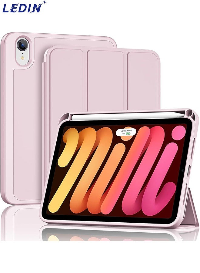LEDIN iPad mini 7 Case 2024 (A17 Pro), iPad mini 6 Case (8.3-Inch,2021 Model), iPad mini 7th/6th Generation Case with Pencil Holder, Trifold Stand Smart Case with Soft TPU Back - Image 1