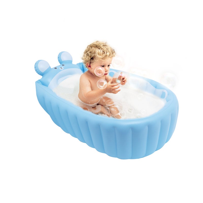 Inflatable Baby Bathtub: Thickened PVC Soft Material 45° Humanized Backrest - Textured Non-Slip Bottom Auxiliary Airbag Safety - Portable Foldable Tub for Newborn Infant Baby Care Indoor Outdoor Use - Image 1