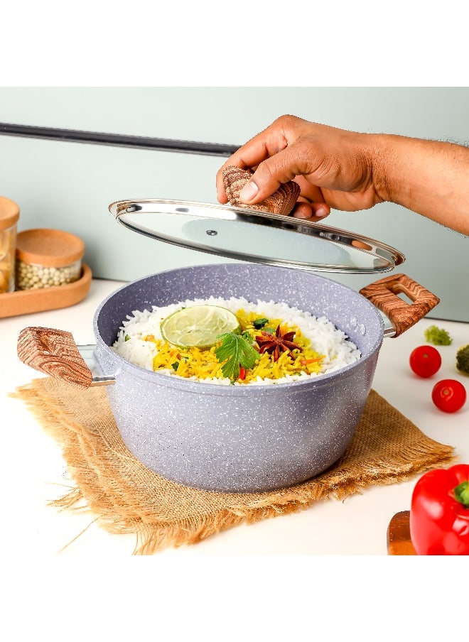 DELCASA Delcasa 26cm Essential Casserole Non-Stick Aluminum Cookware with Granite Coating  - Image 5