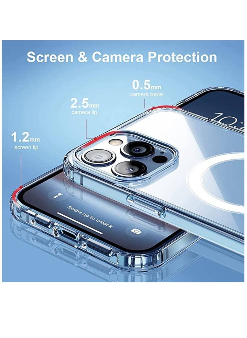 ZOOMEE - Protective Soft Slim Designed Magnetic Shockproof MagSafe Case Cover For Apple iPhone 14 Pro Max Clear - Image 1