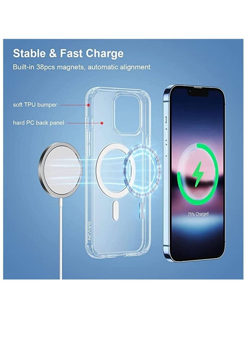 ZOOMEE - Protective Soft Slim Designed Magnetic Shockproof MagSafe Case Cover For Apple iPhone 14 Pro Max Clear - Image 1